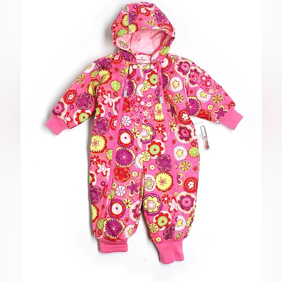 Hanna Andersson Pink Floral Baby Snowsuit size 80 18-24 months Snow Suit girls